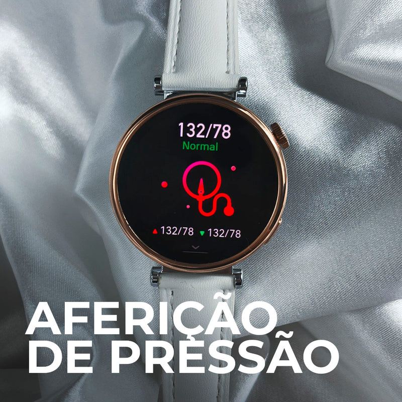 SMARTWATCH - ÁUREA 40 mm / TELA AMOLED COM DUAS PULSEIRAS