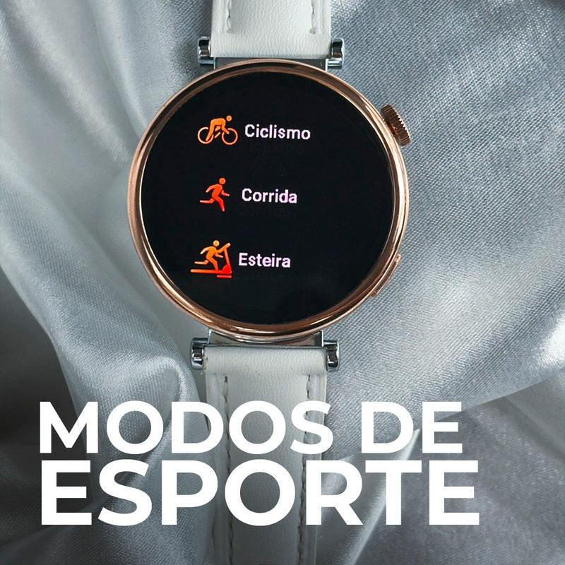 SMARTWATCH - ÁUREA 40 mm / TELA AMOLED COM DUAS PULSEIRAS