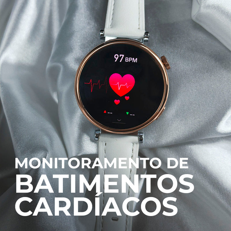 SMARTWATCH - ÁUREA 40 mm / TELA AMOLED COM DUAS PULSEIRAS