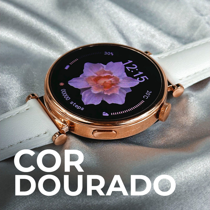 SMARTWATCH - ÁUREA 40 mm / TELA AMOLED COM DUAS PULSEIRAS