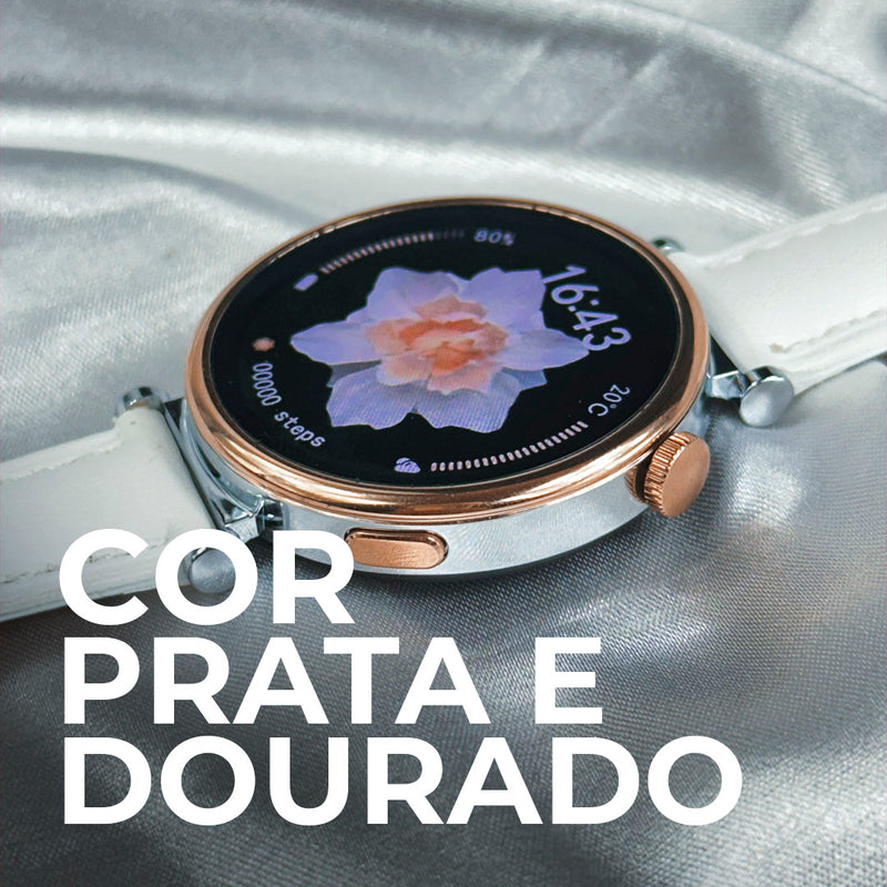 SMARTWATCH - ÁUREA 40 mm / TELA AMOLED COM DUAS PULSEIRAS