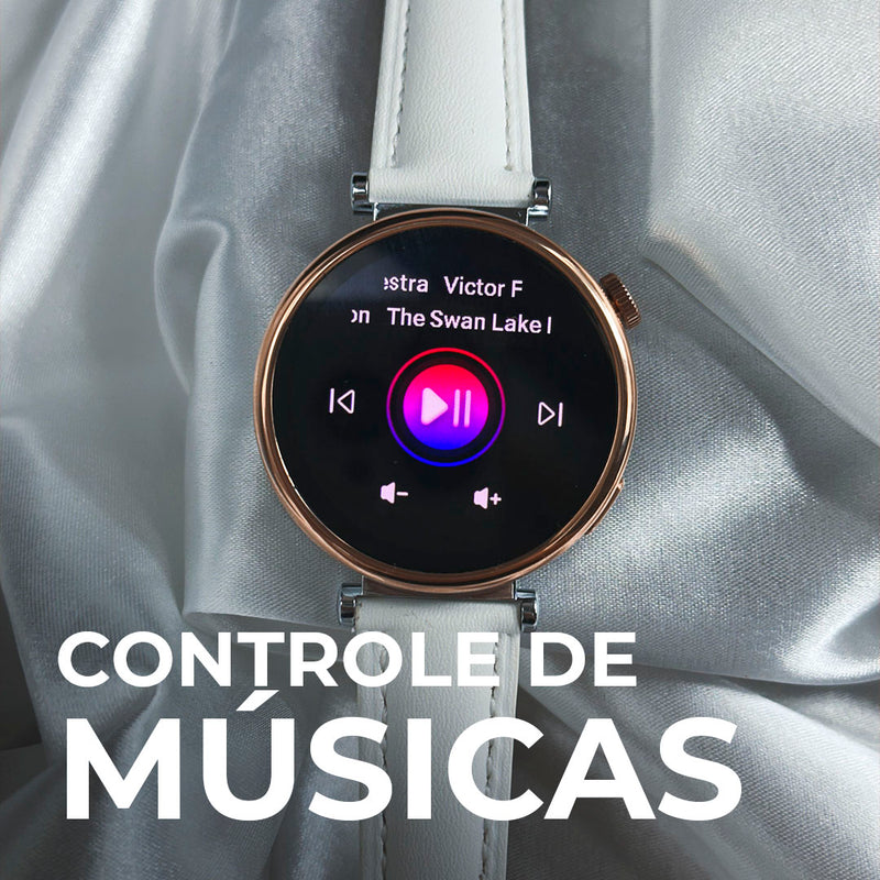 SMARTWATCH - ÁUREA 40 mm / TELA AMOLED COM DUAS PULSEIRAS