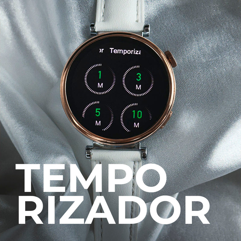 SMARTWATCH - ÁUREA 40 mm / TELA AMOLED COM DUAS PULSEIRAS