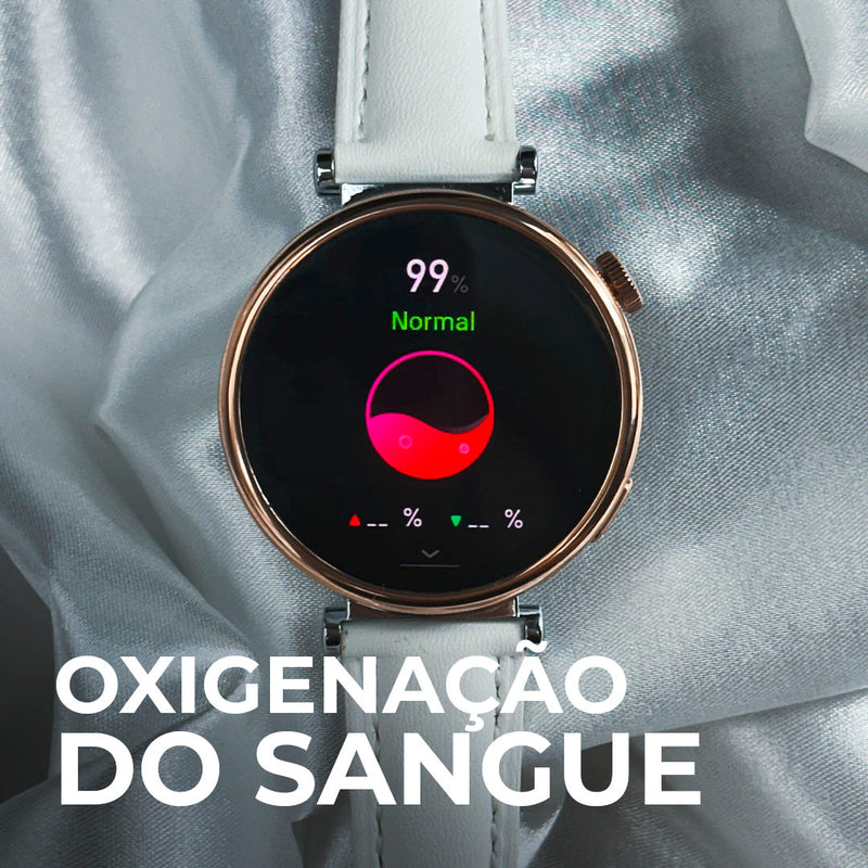 SMARTWATCH - ÁUREA 40 mm / TELA AMOLED COM DUAS PULSEIRAS